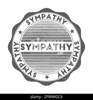 Sympathie-Abzeichen. Grunge-Wortstempel mit Textur im Farbmotiv „Knight's Armor“. Geometrisches Sympathie-Siegel im Vintage-Stil mit Verlaufsstreifen. Stock Vektor