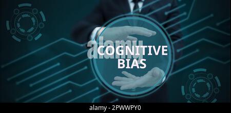 Zeichen mit kognitiver Voreingenommenheit, Begriff bedeutet psychologische Behandlung psychischer Störungen Stockfoto