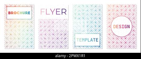 Satz von Abdeckungen im Technologiestil. Kann als Cover, Banner, Flyer, Poster, Visitenkarte, Broschüre. Kollektion mit authentischem geometrischem Hintergrund. Stock Vektor