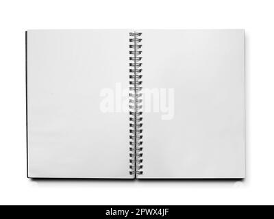 Leere realistische Spirale notebook auf weißem Hintergrund Stockfoto
