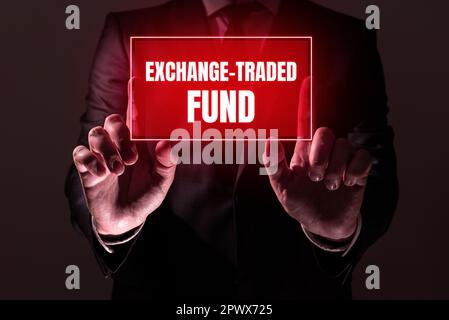 Konzeptionelle Darstellung börsengehandelter Fonds, konzeptionelles, fotomarktfähiges Wertpapier, das einen Aktienindex verfolgt Stockfoto