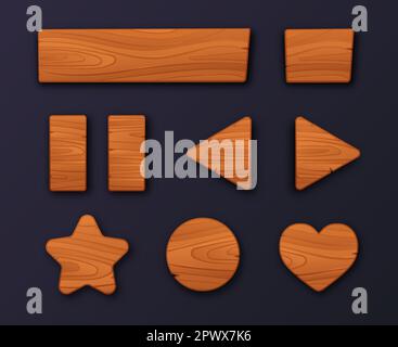 Set von Holzknöpfen Stock Vektor