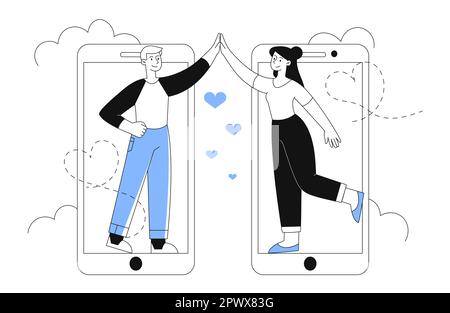 Online-Dating-App Stock Vektor