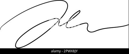 Gefälschte handgezeichnete Autogramme. Handgeschriebene Signaturschrift für Geschäftszertifikat oder -Brief. Vektor-isolierte Darstellung Stock Vektor