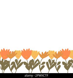 Banner mit orangefarbenem Kalendula auf weißem Hintergrund Stock Vektor