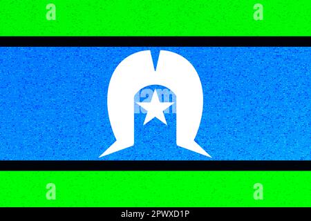 Die Flagge der australischen Torres-Strait-Insulaner mit grunge Stockfoto