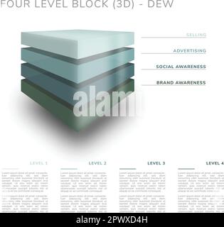 Vierstufiger Block (3D) – Morgentaub Stock Vektor