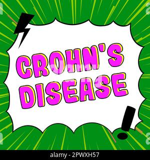 Begrifflicher Titel Morbus Crohn, Geschäftskonzept entzündliche Erkrankung des Gastrointestinaltrakts Stockfoto