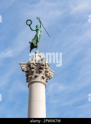 Ein Bild des Dewey Monument im Zentrum des Union Square in San Francisco. Stockfoto