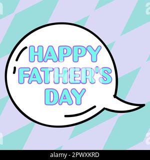 Schreiben mit Text Happy Father's Day, Word geschrieben zur Jahreszeit, um Väter auf der ganzen Welt zu feiern Stockfoto