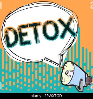 Konzeptionelle Darstellung Detox, Geschäftskonzept Moment für Ernährung Gesundheit Suchtbehandlung Reinigung Stockfoto