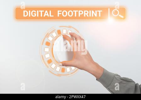 Textzeichen mit digitaler Stellfläche, Word für verwendet digitale Technologie zur Ausführung des Fertigungsprozesses Stockfoto