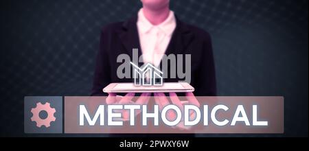 Textüberschrift mit methodischem, Business Idea System von Methoden, die in einer Studie oder in einer Aktivität verwendet werden Stockfoto