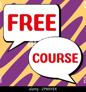 Text, der Inspiration Freier Kurs, eine Reihe von Unterrichtseinheiten oder Vorlesungen zeigt, in denen die von Ihnen benötigten Fähigkeiten vermittelt werden Stockfoto