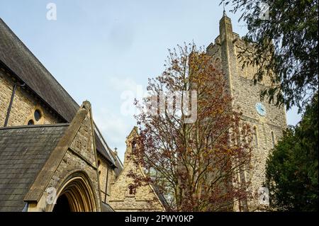 Kirche der Verkündigung in Chislehurst, Kent, Großbritannien. Diese 1870 erbaute Kirche befindet sich in der Chislehurst High Street im Stadtteil Bromley Stockfoto
