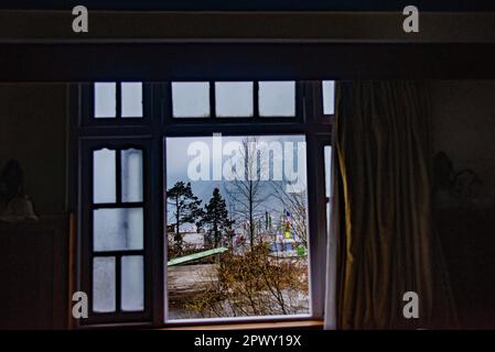 Lachung ist eine Stadt- und Bergstation im Nordosten von Sikkim, Indien. Es liegt im Nord-Sikkim-Viertel nahe der Grenze zu Tibet. Stockfoto