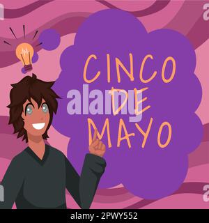 Inspiration mit dem Schild Cinco De Mayo, Word für die mexikanisch-amerikanische Feier am 5. Mai Stockfoto