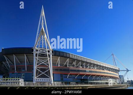 Fürstentum-Stadion, Rugbyplatz. (Ehemals Cardiff Arms Park/Millennium Stadium) 2023. Stockfoto