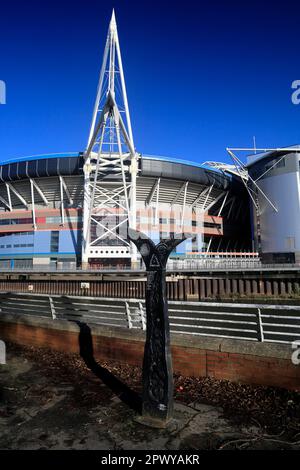 Fürstentum-Stadion, Rugbyplatz. (Ehemals Cardiff Arms Park/Millennium Stadium) 2023. Stockfoto