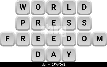 Design zur Feier des Welttags der Pressefreiheit am 2. Mai Stock Vektor