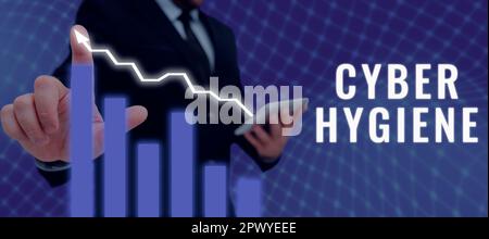 Schreiben Anzeigen von Text Cyber Hygiene, Business zeigt Schritte, die Computerbenutzer zur Verbesserung ihrer Cyber-Sicherheit Unternehmen Stockfoto