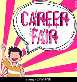 Schreiben mit Text Karrieremesse, Geschäftsidee eine Veranstaltung, bei der Arbeitsuchende mögliche Arbeitgeber treffen können Stockfoto