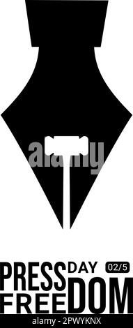 Design zur Feier des Welttags der Pressefreiheit am 2. Mai Stock Vektor
