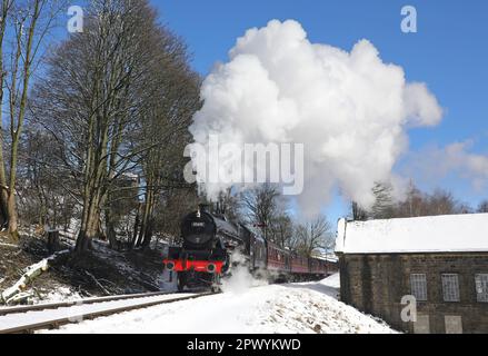 45690 Uhr Abfahrt von Oakworth am 10,3.23. Stockfoto