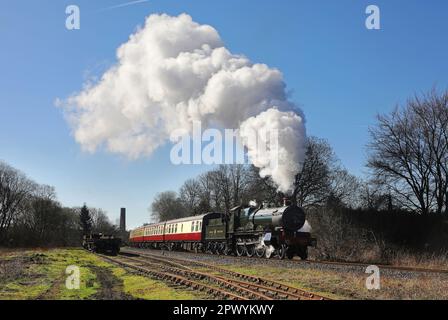 2999 Uhr „Lady of Legend“ fährt am Ramsbottom um 3.4.23 Uhr an einem Footplate Experience Run ab. Stockfoto