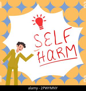 Inspiration zeigt Zeichen Self Harm, Business zeigen Zustand der Gesundheit und des Wohlbefindens und die Fähigkeit, Leistung zu leisten Stockfoto