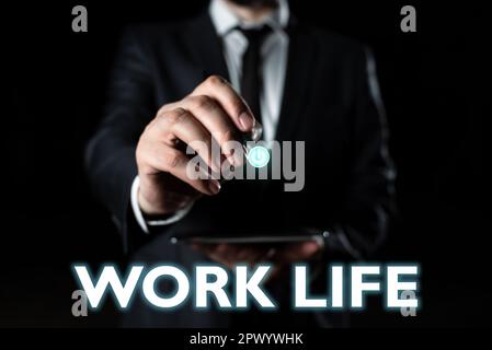 Unterschreiben Sie die Darstellung von Work Life, Conceptual Photo, eine alltägliche Aufgabe, um Geld zu sammeln, um die Bedürfnisse des eigenen selbst zu erfüllen Stockfoto