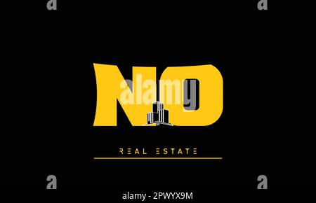 Immobilienbriefe Modern Creative Logo NO , ON Stock Vektor