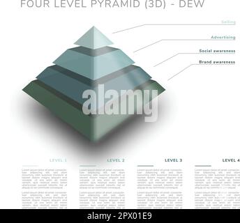 Vierstöckige Pyramide (3D) - Morgentau Stock Vektor