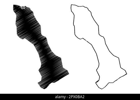 Tilicho-See (Demokratische Bundesrepublik Nepal) Kartenvektordarstellung, skizzierte Karte Stock Vektor