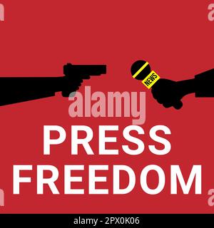 Design zur Feier des Welttags der Pressefreiheit am 2. Mai Stock Vektor