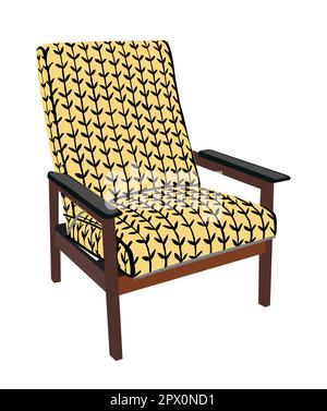 Vintage Sessel Vektor isoliert auf weiß. Stock Vektor