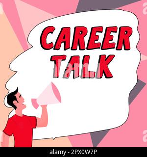 Inspiration zeigt Zeichen Career Talk, Business Idea bietet Informationen zu verschiedenen Berufen innerhalb einer Branche Stockfoto
