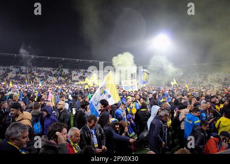 Frosinone, Italien, 01. Mai 2023, Festeggiamenti Promozione Frosinone Serie A, Francesco Paris/Alamy Live News Stockfoto