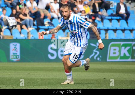 Andrea La Mantia (Spal) während des BKT 2022/2023-Spiels Spal gegen Perugia bei der italienischen Fußballmeisterschaft im Paolo Mazza Stadion – Ferrara, Ital Stockfoto