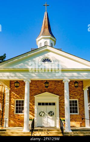 Die Stockton Presbyterian Church ist am 22. April 2023 in Stockton, Alabama, abgebildet. Die Kirche wurde 1847 als Baldwin Presbyterian Church gegründet. Stockfoto