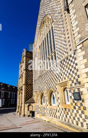 Außenansicht des 15.. Jahrhunderts alten Gefängnis-Hauses mit Unterkünften Stories of Lynn Museum and Old Jail Cells, King's Lynn, Norfolk, England, Großbritannien Stockfoto