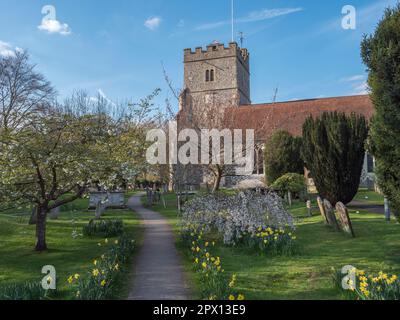 Die Holy Trinity Church in Cookham, ein kleines Dorf an der Themse, Berkshire, Großbritannien. Stockfoto