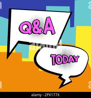 Schreiben mit Text Q A, konzeptionelles Foto definiert als gestellte Fragen und Antworten Stockfoto