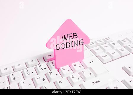 Konzeptionelle Überschrift Web-Codierung, Business Concept Arbeiten an der Entwicklung einer Website für das Internet Stockfoto