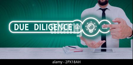 Handschriftliche Unterschrift Due Diligence, Business Showcase Vermeiden Sie, anderen Geschäftseigentum für eine Vereinbarung zu schaden Stockfoto