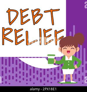 Konzeptionelle Darstellung des Schuldenerlasses, der Geschäftsidee für einen teilweisen oder vollständigen IT-Erlass, insbesondere für Länder Stockfoto