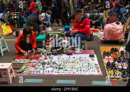 Der Wochenendmarkt in der Xichang Street, Taipei, Taiwan Stockfoto