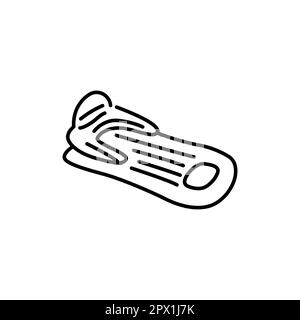 Aufblasbare Wassermatratze für das schwarze Symbol am Pool. Piktogramm für Webseite, mobile App, Werbeaktion. Stock Vektor