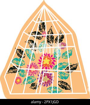 Eine einfache Gewächshausvektordarstellung in Pfirsich Stock Vektor