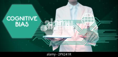 Begrifflicher Titel kognitive Voreingenommenheit, begrifflicher Begriff bedeutet psychologische Behandlung psychischer Störungen Stockfoto